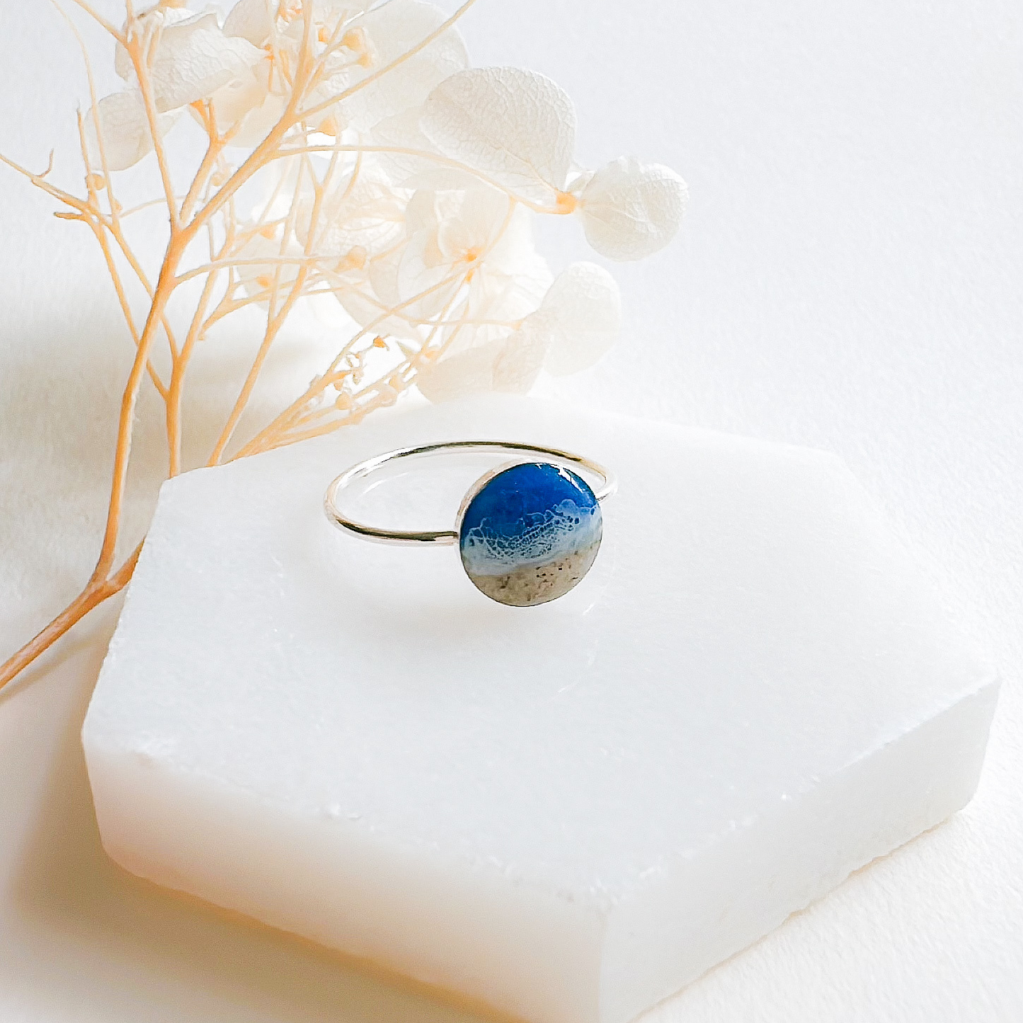 "Reflections" Sterling Silver Ocean Ring Small