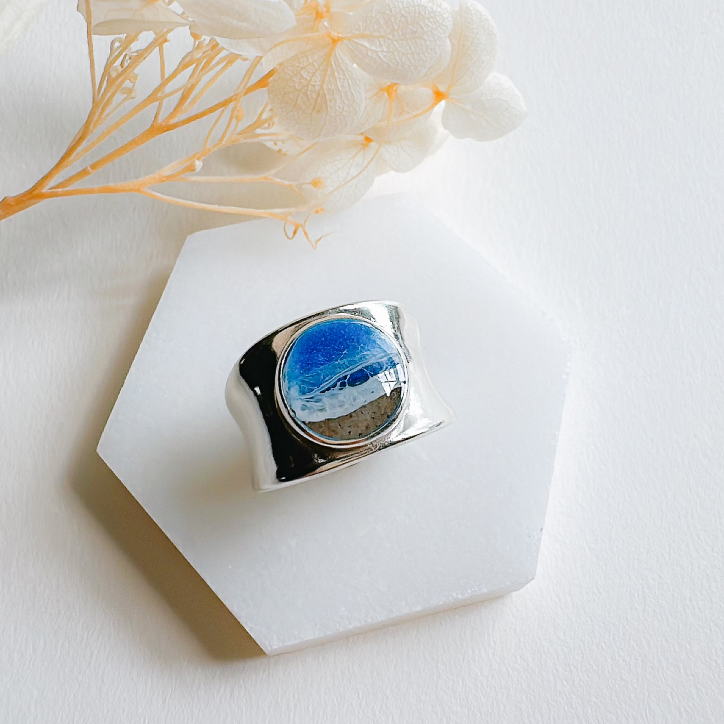 “Pure Ocean” Sterling Silver Ring