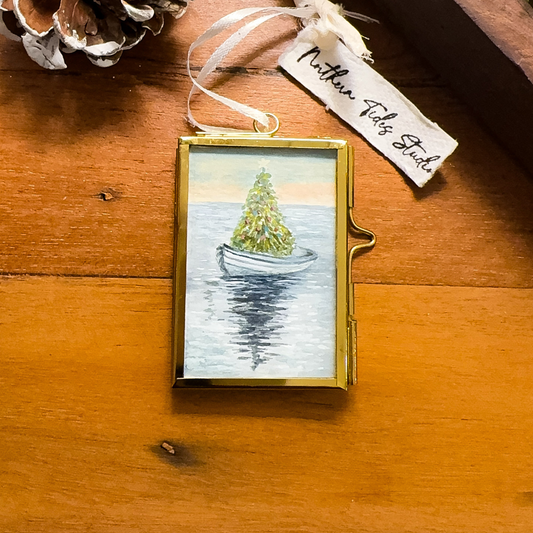 Christmas Tree on a Boat Ornament