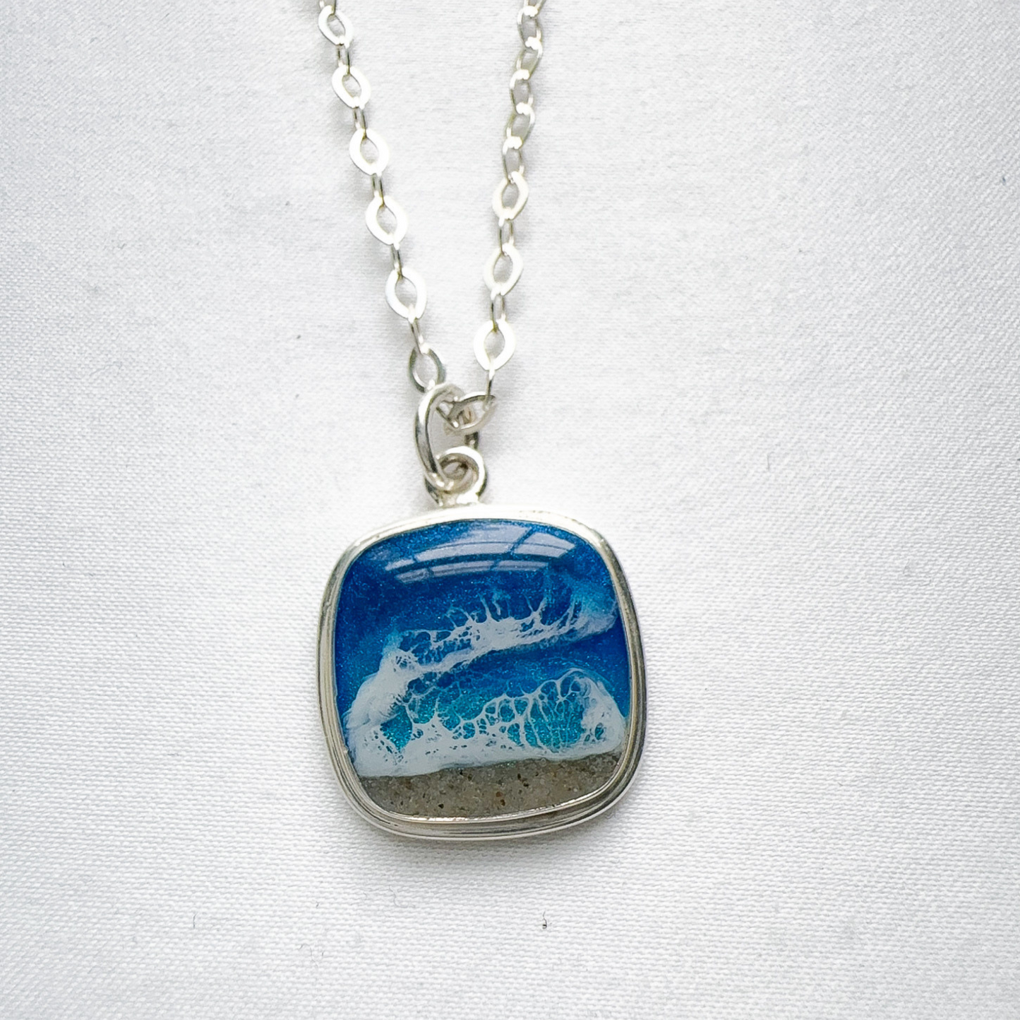 Square Ocean Wave Necklace