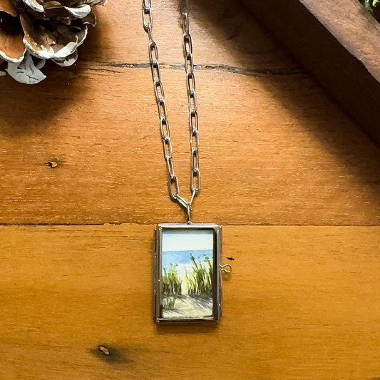 Beach Grass Pendant Necklace
