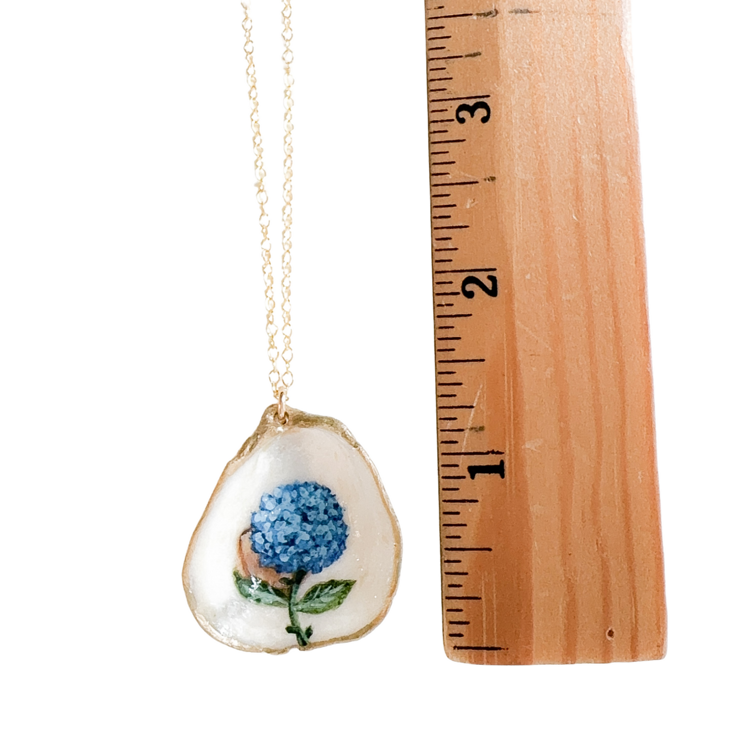 Coastal Hydrangea Oyster Necklace