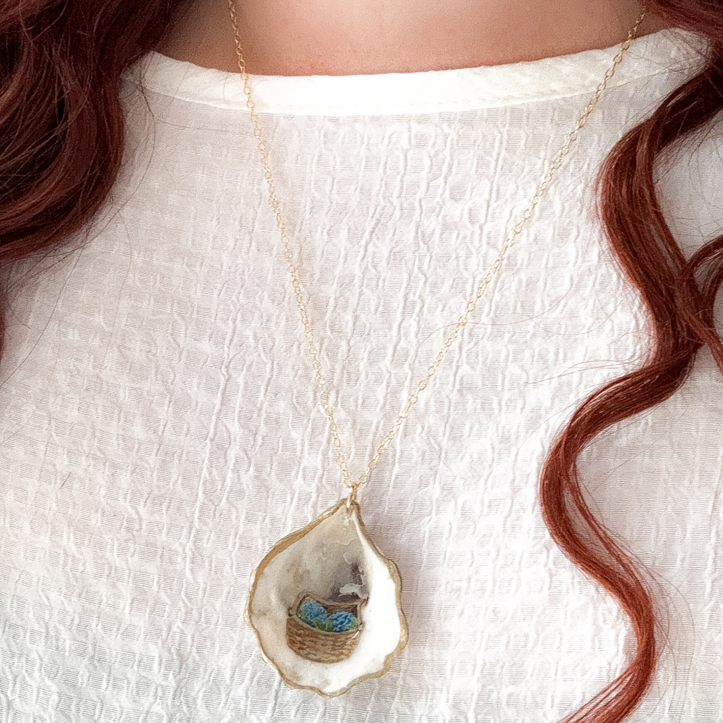 Nantucket Basket Oyster Necklace
