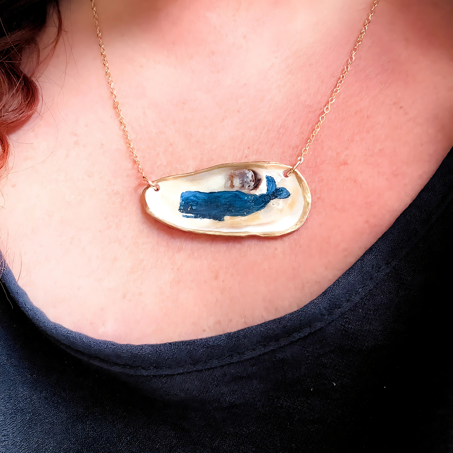 Coastal Whale Oyster Necklace