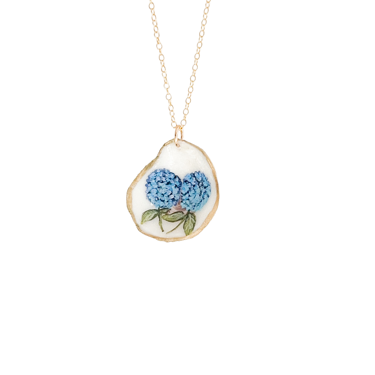 Coastal Hydrangea Oyster Necklace