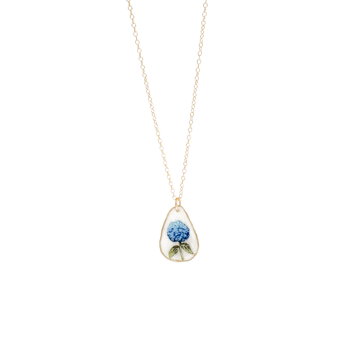Coastal Hydrangea Oyster Necklace