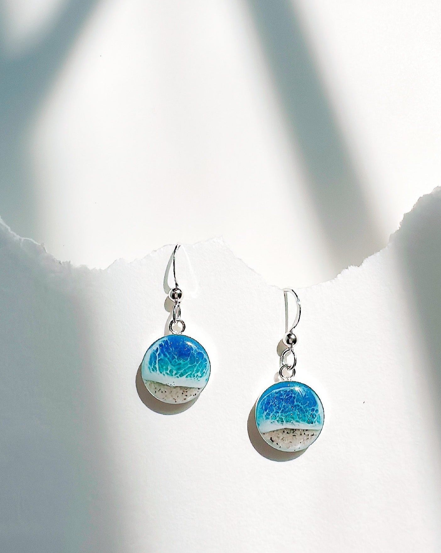 “Solace of the Sea” Mini Sterling Silver Ocean Earrings