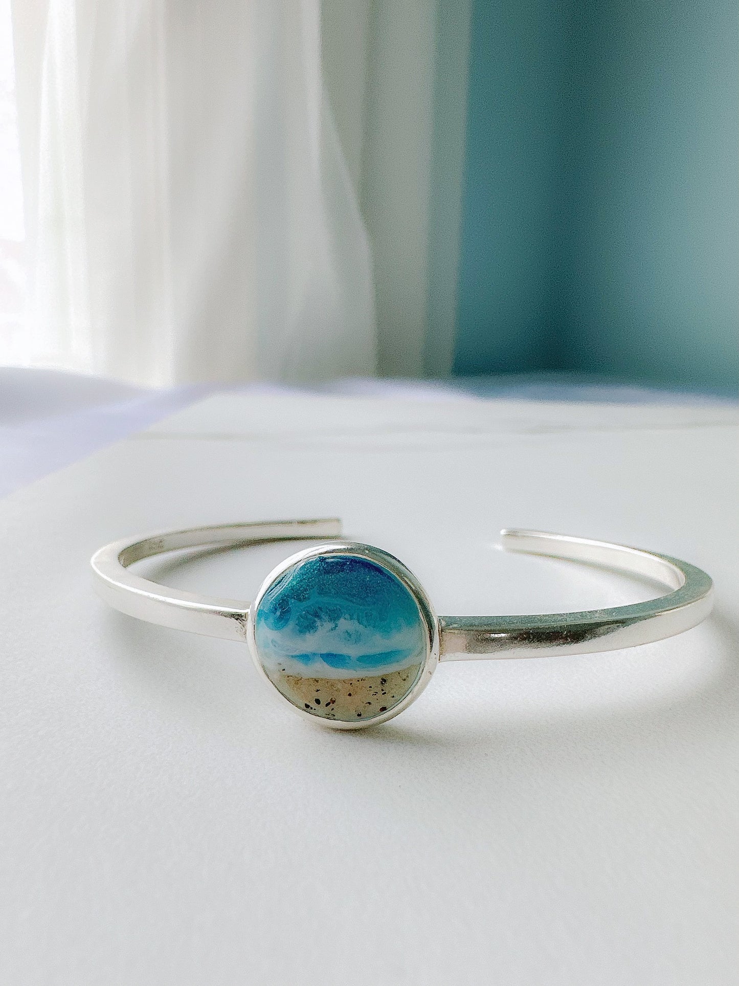 "Awakening the Waves" Sterling Silver Ocean Cuff