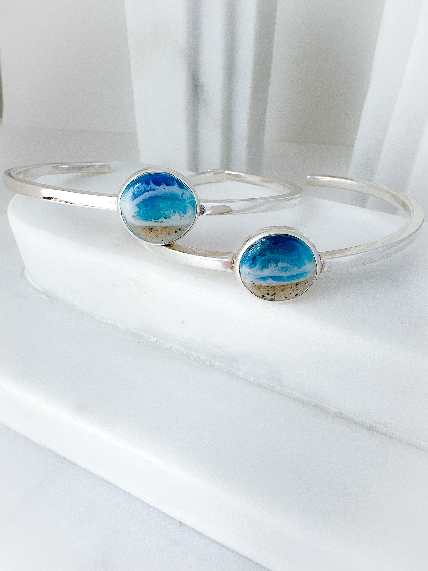 "Awakening the Waves" Sterling Silver Ocean Cuff