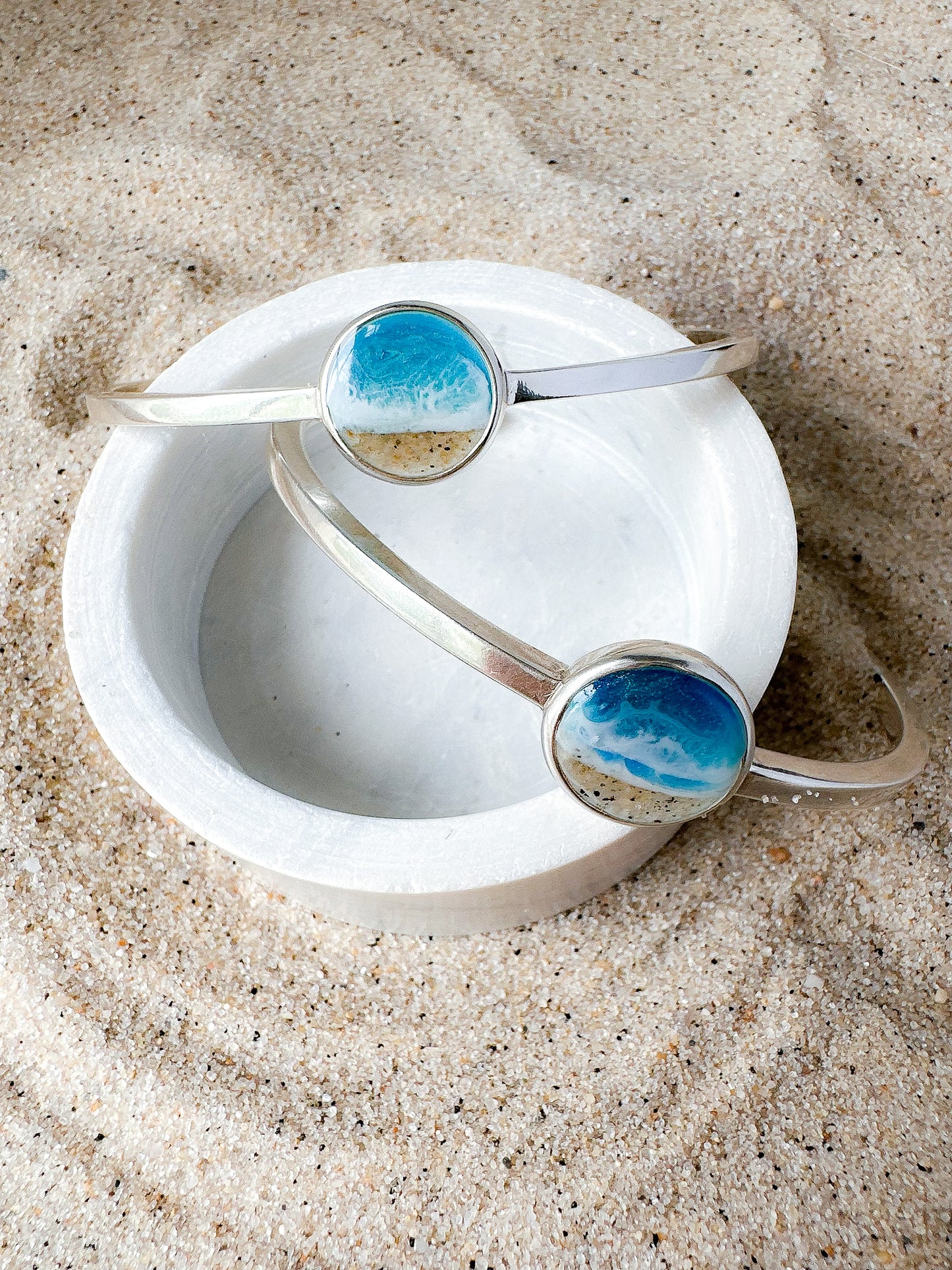 "Awakening the Waves" Sterling Silver Ocean Cuff