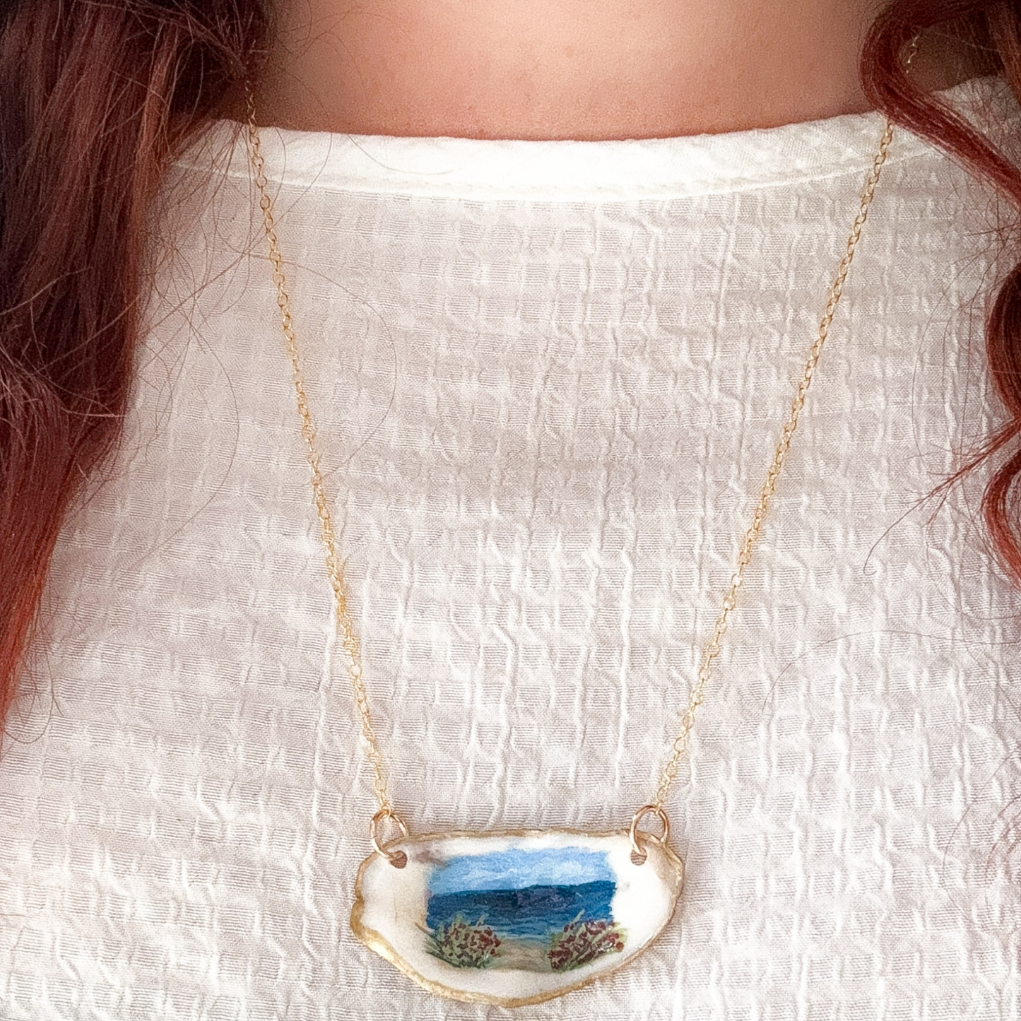 Beach Roses Oyster Necklace