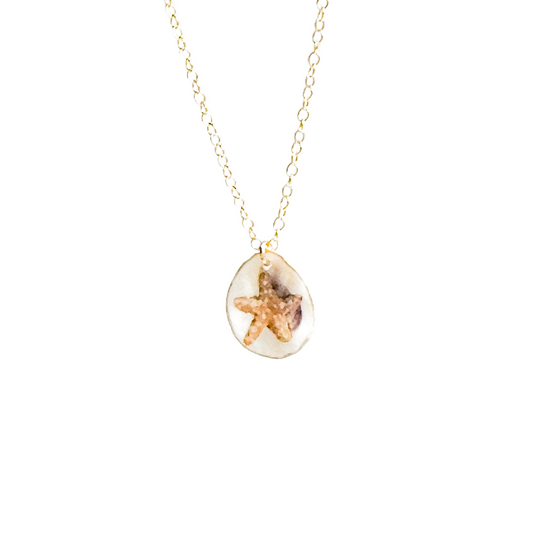 Coastal Starfish Oyster Necklace