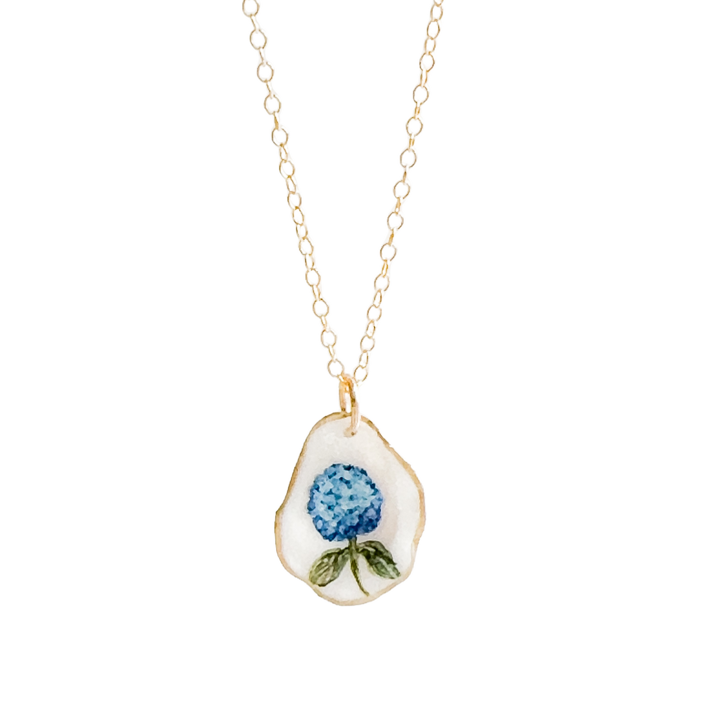 Coastal Hydrangea Oyster Necklace