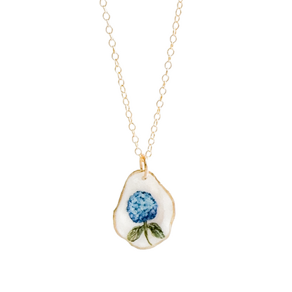 Coastal Hydrangea Oyster Necklace