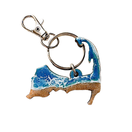 Cape Cod Wooden Ocean Resin Key Chain