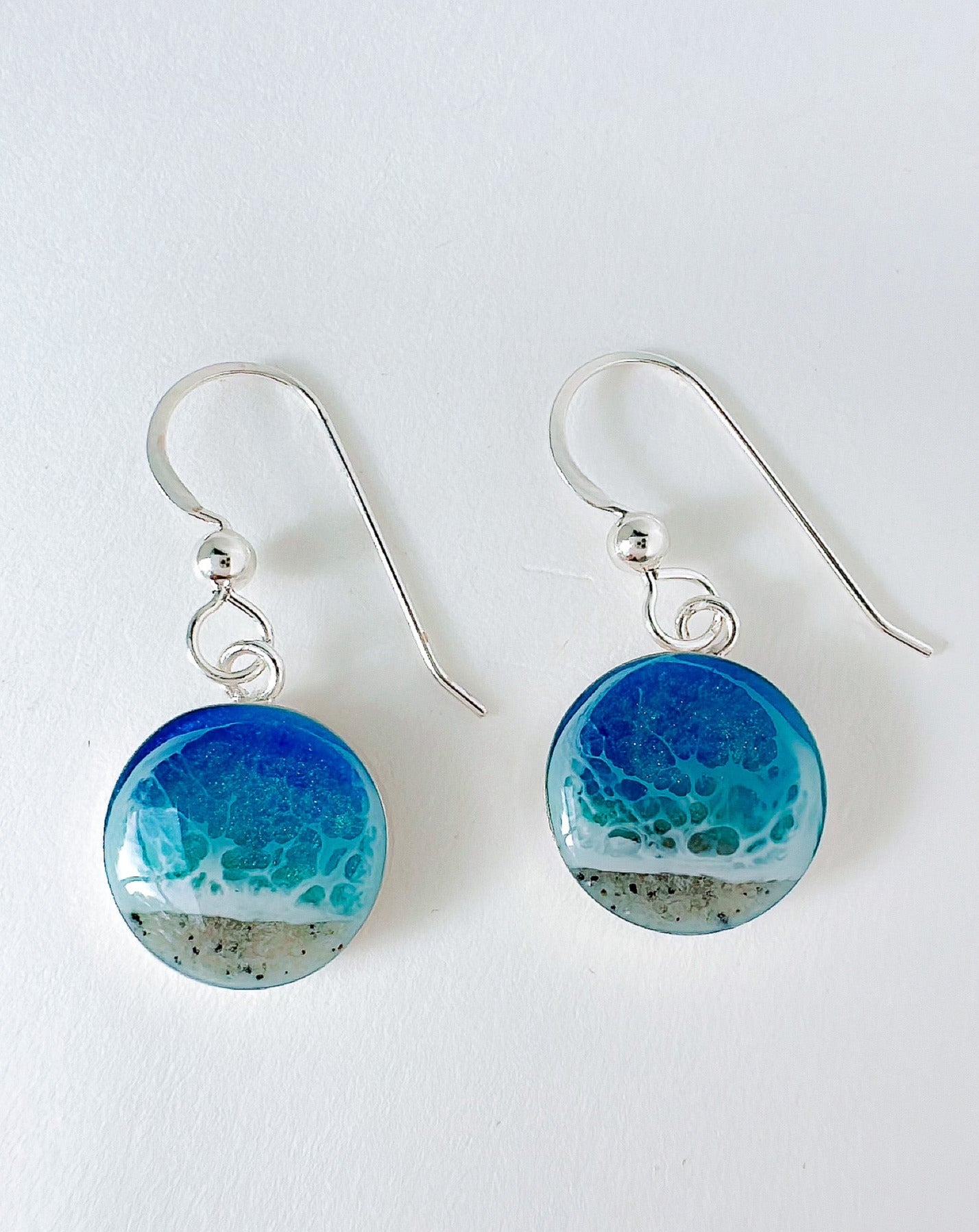 “Solace of the Sea” Mini Sterling Silver Ocean Earrings