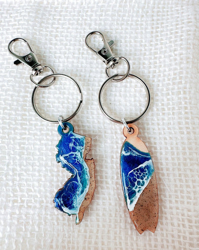 “Catch the Waves” Wooden Key Chains
