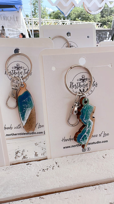 “Catch the Waves” Wooden Key Chains