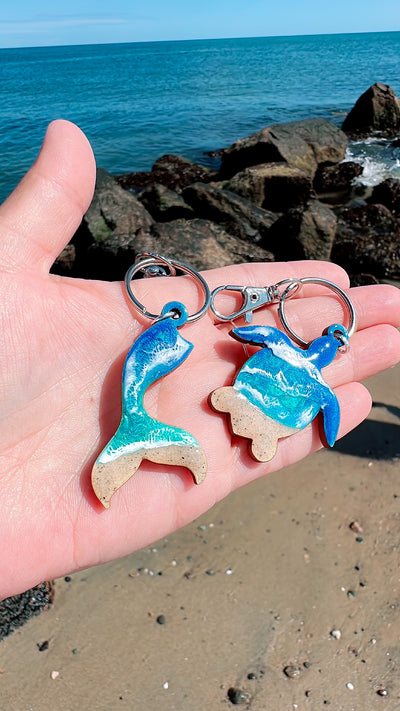 “Catch the Waves” Wooden Key Chains