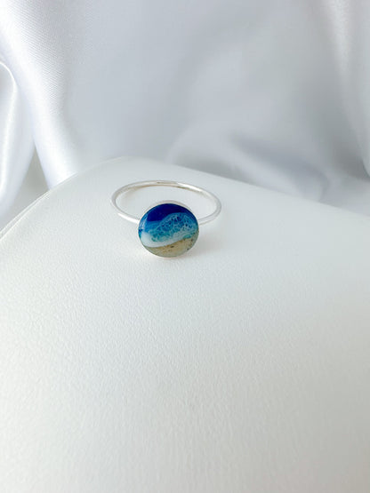"Reflections" Sterling Silver Ocean Ring Large