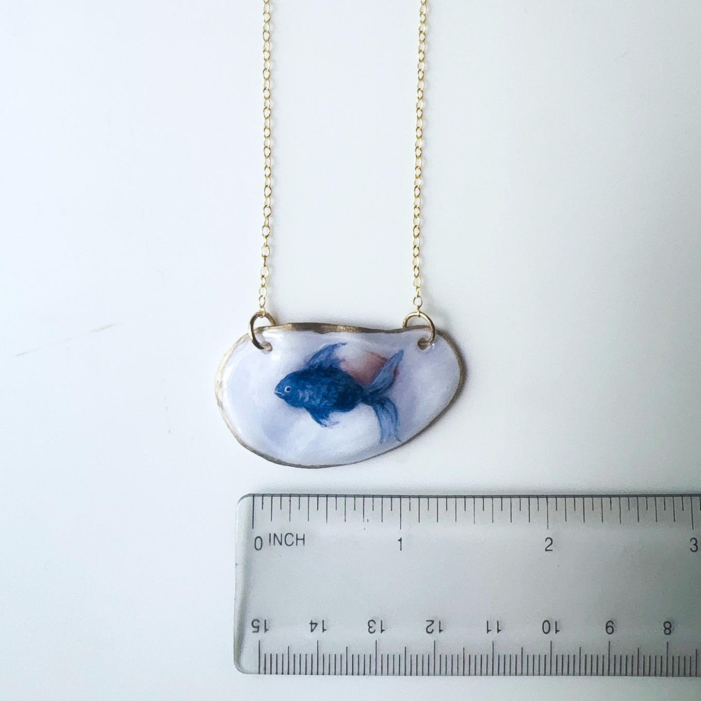 One-of-a-kind Oyster Necklace- Fish Motif
