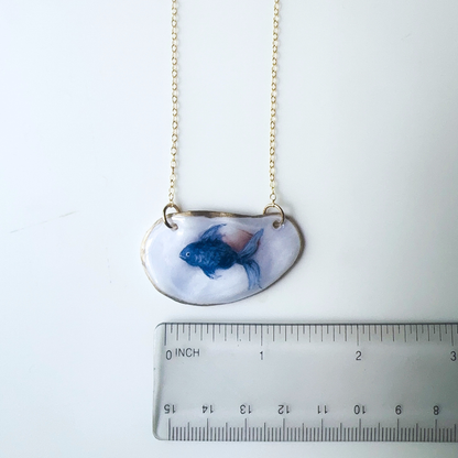One-of-a-kind Oyster Necklace- Fish Motif